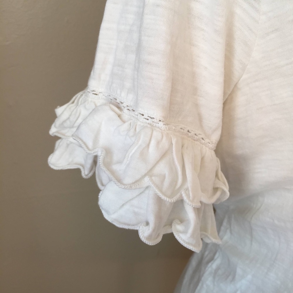 3/$30 Ruffled White Tee - Picture 5 of 5